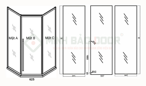 Kích thước cabin tắm