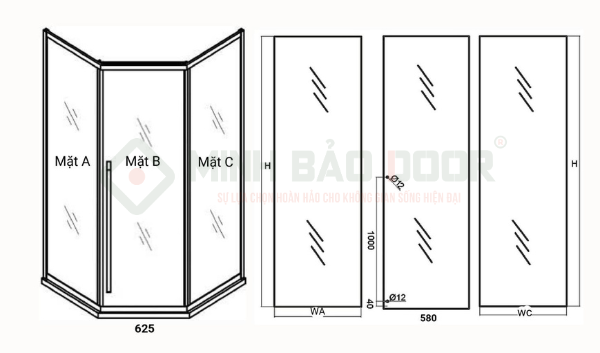 kích thước cabin tắm