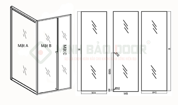 Kích thước cabin tắm 