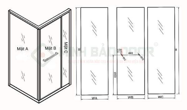 kích thước cabin tắm
