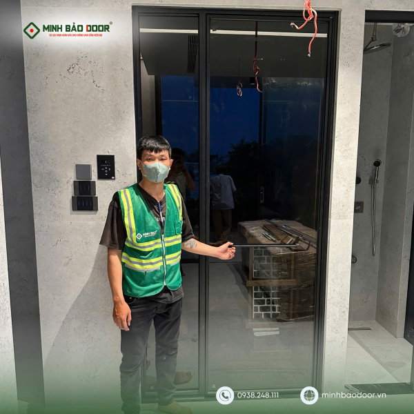 Bàn giao vách tắm kính slim tại Tây Ninh