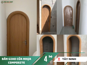 Lắp đặt 4 bộ cửa nhựa composite mái vòm tại Tây Ninh | CĐT: chị Lan