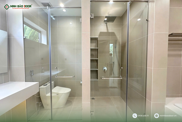 thi công cabin tắm slim cho biệt thự