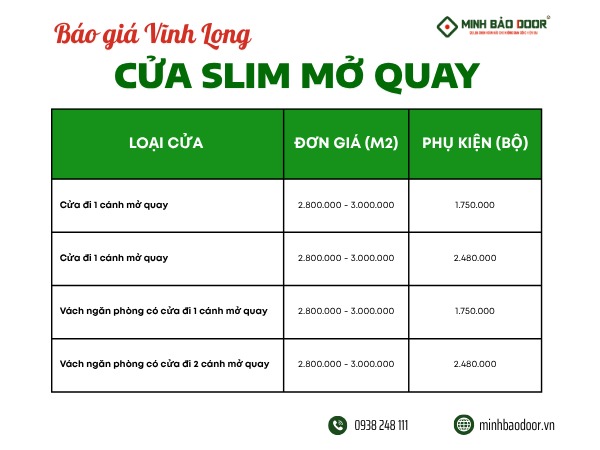 Báo Giá Cửa Nhôm Slim Vĩnh Long