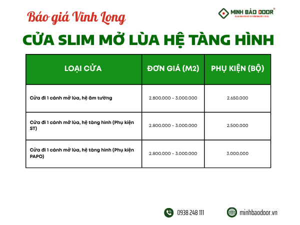 Báo Giá Cửa Nhôm Slim Vĩnh Long