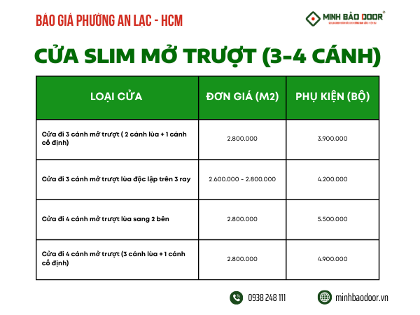 Giá cửa slim phường An Lạc HCM