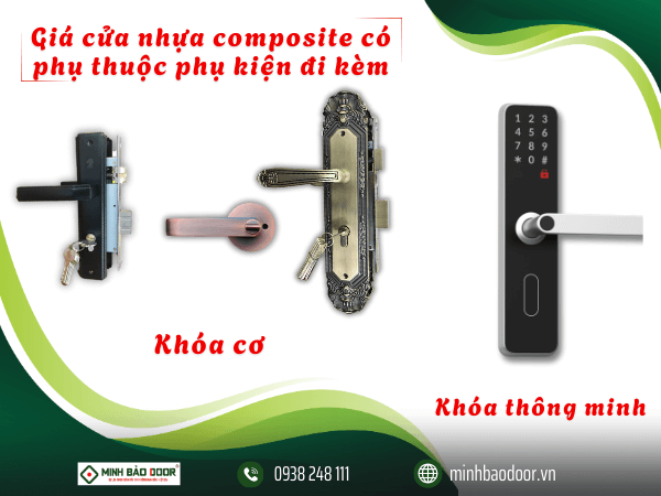Phụ kiện đi kèm ảnh hưởng đến giá cửa composite Phường Bàn Cờ HCM
