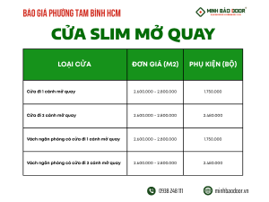 Báo giá cửa slim phường Tam Bình HCM