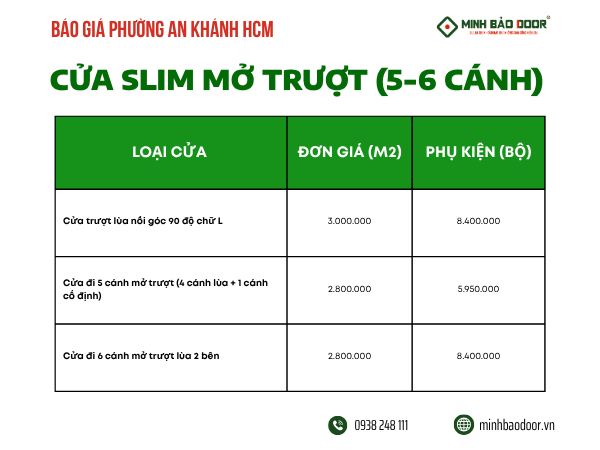 Báo giá cửa slim phường An Khánh HCM